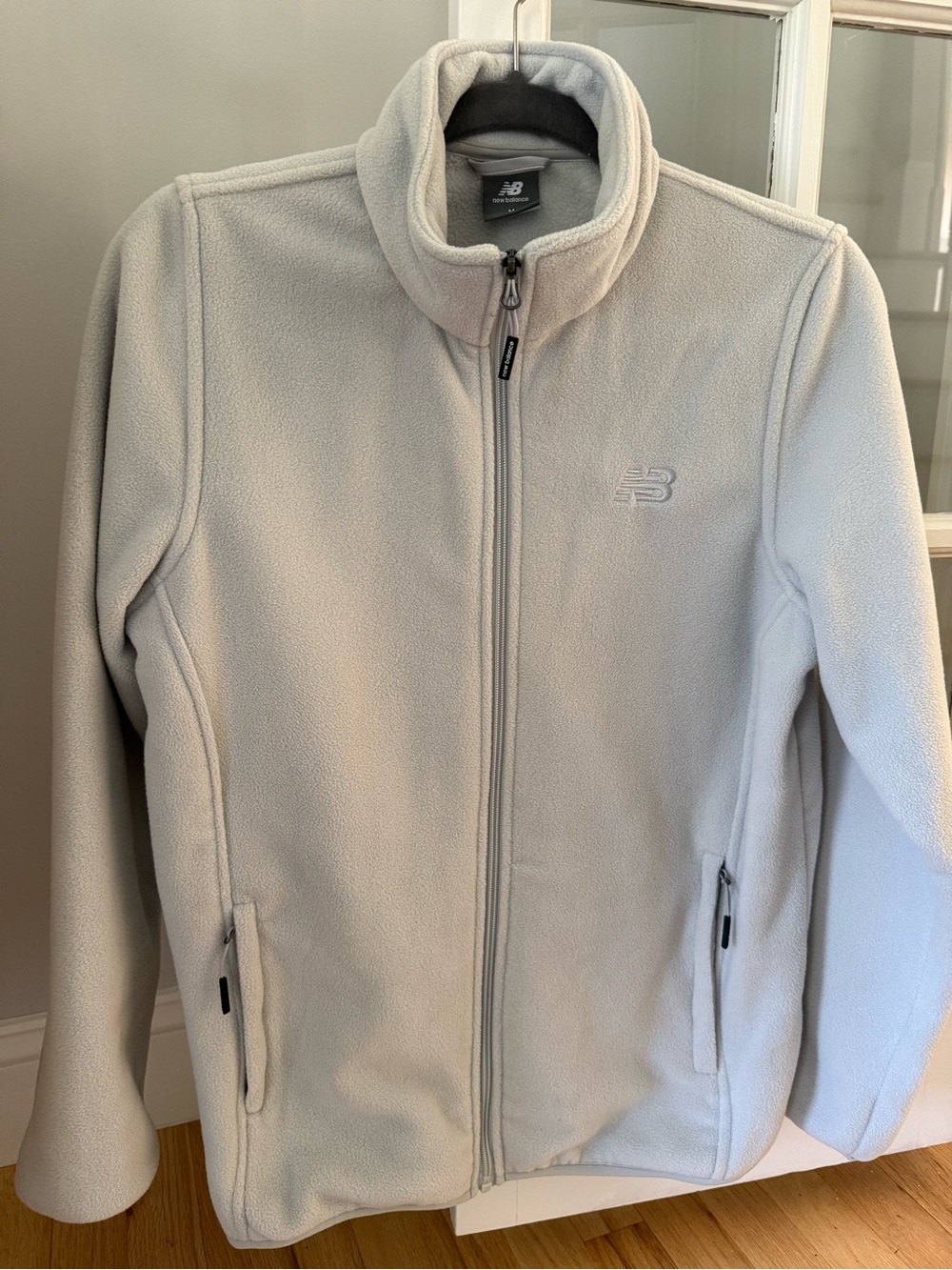 New Balance Light Gray Fleece Full-Zip Jacket